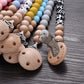 Baby Beech Pacifier Clip Round Colorful Silicone Teething Beads Food Grade Dummy Holder Soothe Chain Anti-drop Baby Nipple Chain
