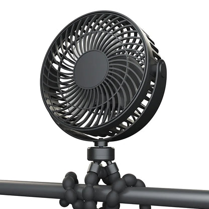 Portable Small Stroller Fan With Flexible Tripod Clip USB Rechargeable Handheld Cooling Fan For Travel Car Seat Camping Bedroom