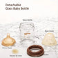 4oz,8oz High Borosilicate Glass Baby Bottles, Wide-Neck Glass Feeding Bottle, Milk Bottle with Bottom Air Balance Hole/Valve, Perfect Gift for Newborn