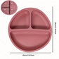 Suction Plates For Babies, Silicone With Lid Divided Design Dinner Plate