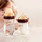 4oz,8oz High Borosilicate Glass Baby Bottles, Wide-Neck Glass Feeding Bottle, Milk Bottle with Bottom Air Balance Hole/Valve, Perfect Gift for Newborn