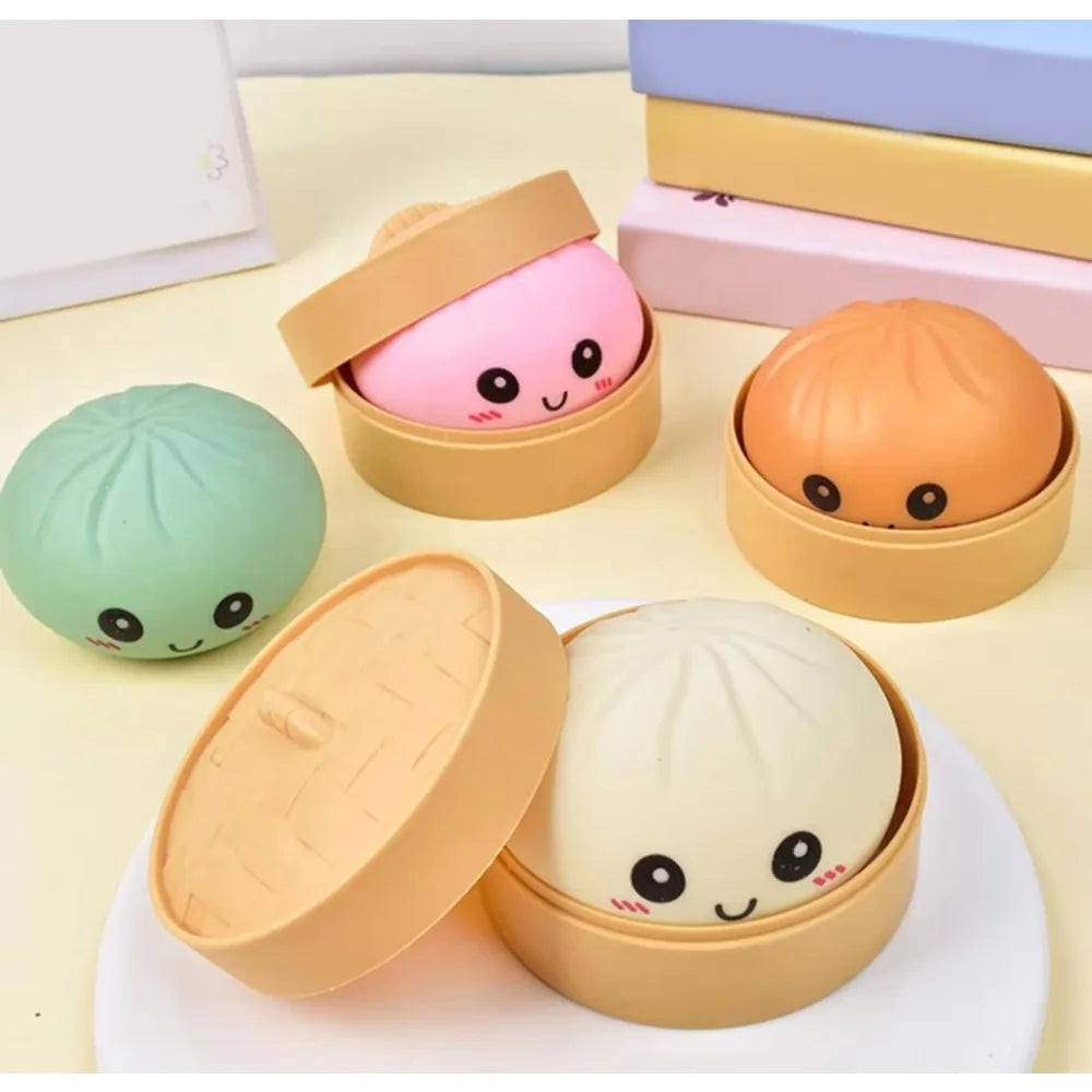 Dumpling Mystery Box: Random Color Glitter Squishy Toy, Maltose Texture Slow Rising Stress Ball, Aesthetic Desk Toys