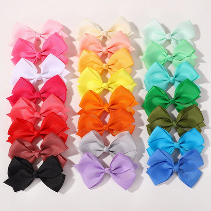 30pcs 4.5' Random Color Newborn Hair Bows Candy Color with Clip Baby Girls Handmade Hair Clip Hairgrips Baby Hair Accessories