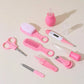 10-in-1 Baby Care Kit: Newborn Grooming Set (Nail Clippers/Brush/Thermometer) for Infant (Pink/Blue)