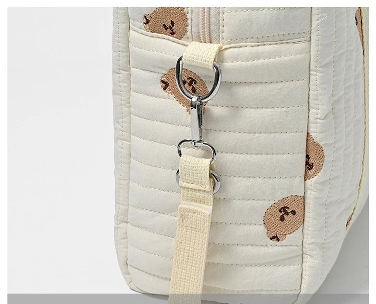 New Newborn Baby Care Diaper Bag Mommy Maternity Shoulder Bag Embroidery Quilted Stroller Diaper Storage Organizer Large Handbag