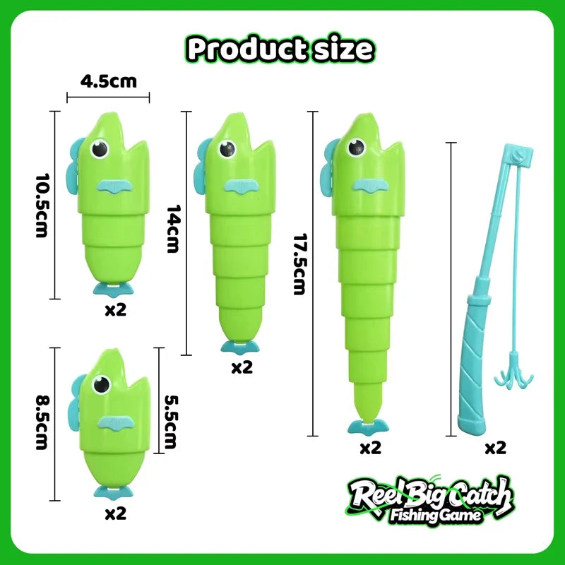 Fishing Battle Board Game Fish Body Stretchable Long Short Competition Kid Fishing Master Toy Family Interaction Educational Toy