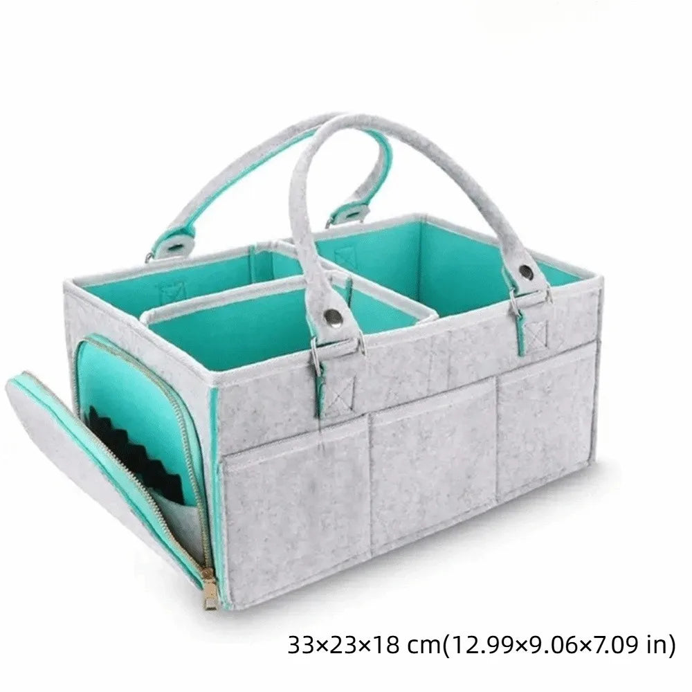 New Felt Baby Diaper Storage Bag Portable Large Pocket Mommy Bag Large Capacity Nursery Organizer Infant Care