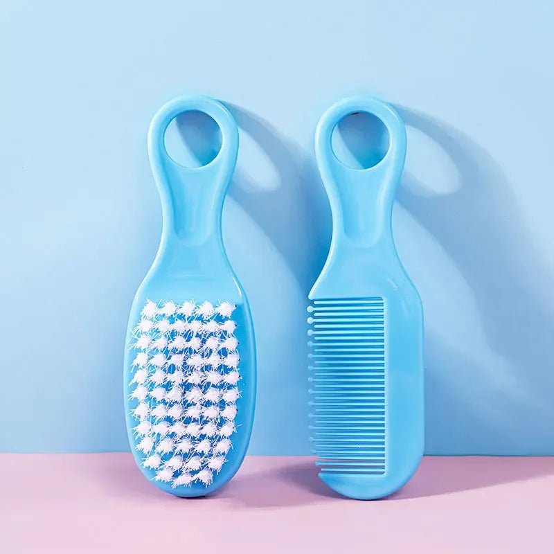 Baby Hairbrush Comb Portable Newborn Infant Toddlers Soft Hair Brush Head Massager Comb Set Baby Kid Hair Care Supplies