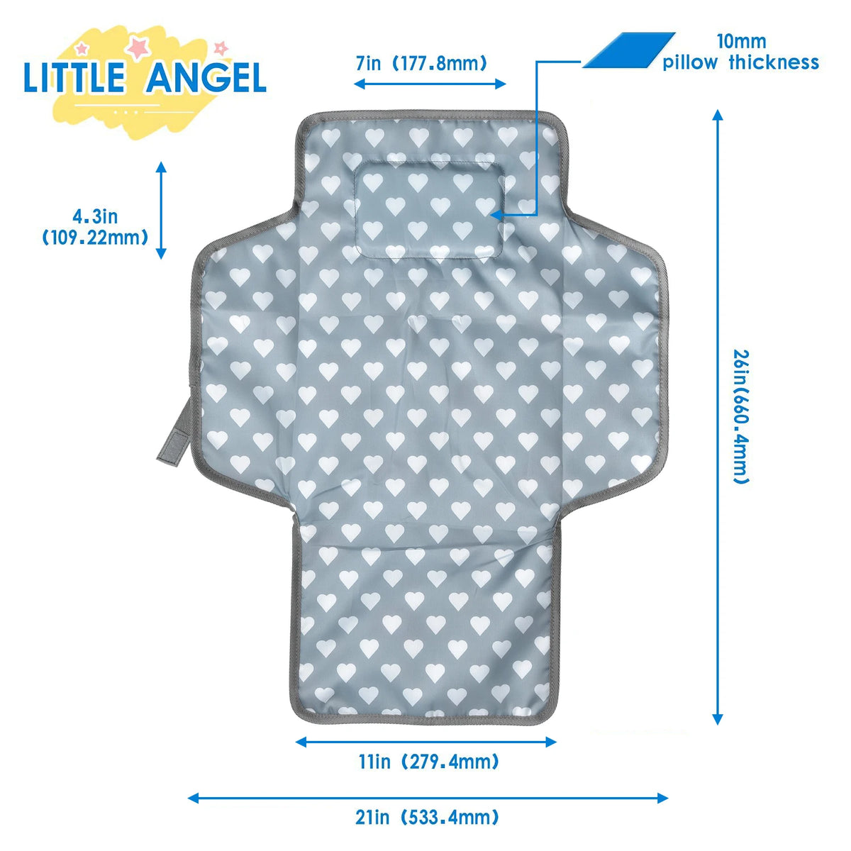 Waterproof Baby Changing Mat Foldable Diaper Pad Portable Infant Changing Pad Reusable Soft Changing Pad