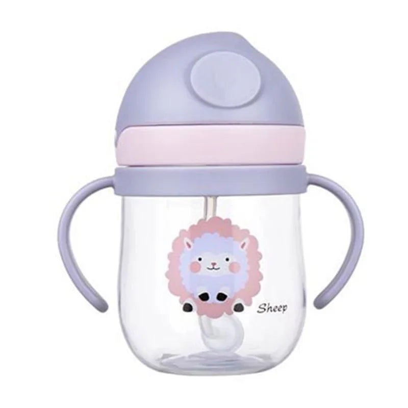 MAMIJOY  BY01 250ML Kids Water Sippy Cup Baby Feeding Cup with Straws Leakproof Water Bottle Outdoor Portable Children's Cups
