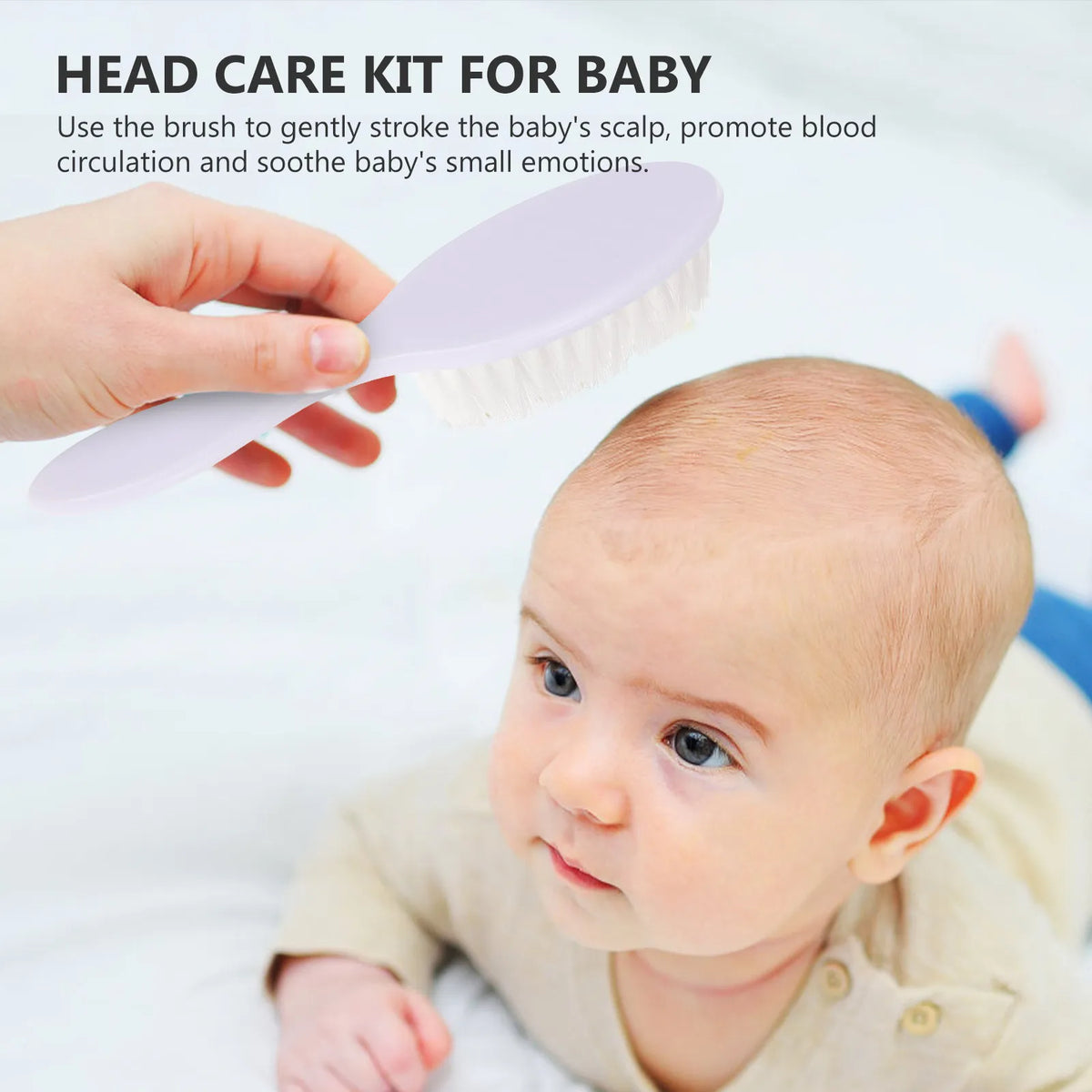 1Set Baby Massage Comb Creative Hair Brush Soft Toddler Detangling Grooming Head Care Bathing Kit White Baby Hair Brush