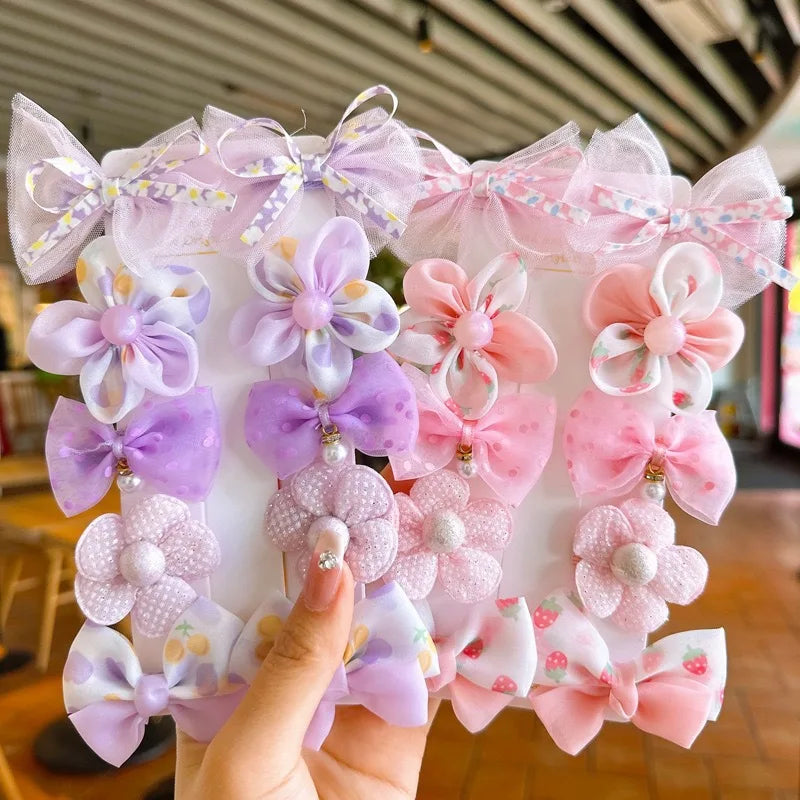 Children's Bow Hair Clips, Cute Baby Small Hair Clips, Girl's Non-damaging Hair Accessories, Princess Flower Hair Accessories