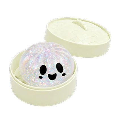 Premium Squishy Steamed Bun Dumpling Toy Slow Rising Glitter Stress Ball Stretchy Decompression Fidget Toy Desk Travel Gift ﻿