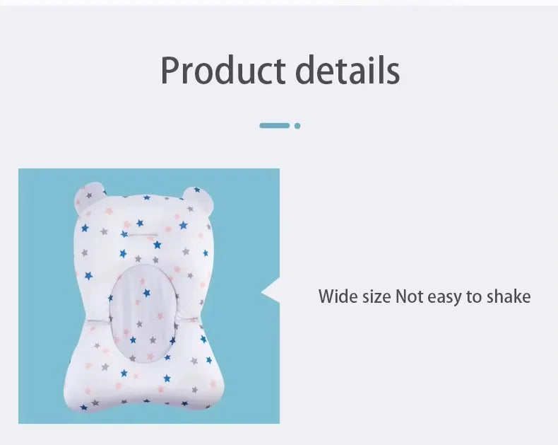 PANGDUBE Baby Bath Seat Newborn Bathtub Cushion Adjustable Support Pad with Non-Slip Mat 0-12 Months Shower Safety Float