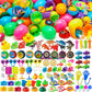 JOYFY 48Pcs Easter Eggs with Toys Inside Prefilled Easter Eggs with Popular Assorted Toys for Boys Girls Basket Stuffers Filler