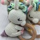 Baby Security Blanket Towel Feeding Bib Soft Towel Cotton Burping Cloth Infant Shower Gift Knitted Lovely Animal Rattle Sleep To