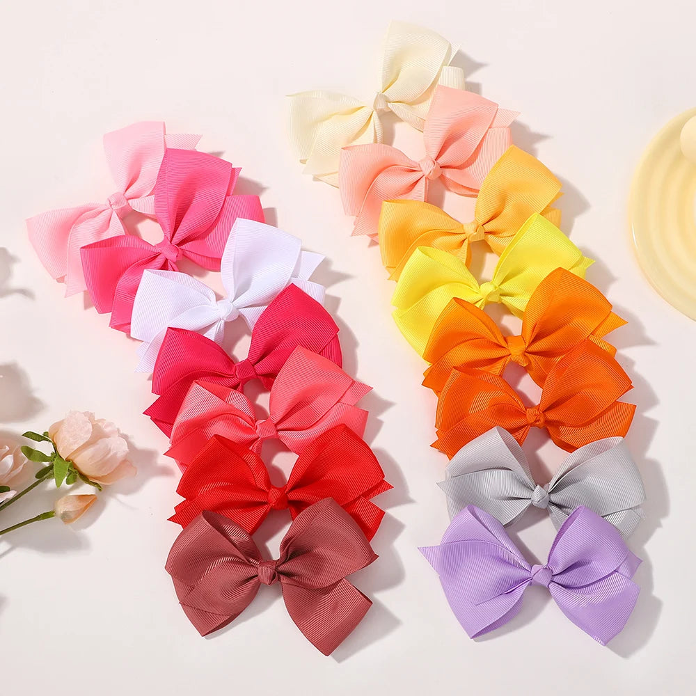 30pcs 4.5' Random Color Newborn Hair Bows Candy Color with Clip Baby Girls Handmade Hair Clip Hairgrips Baby Hair Accessories