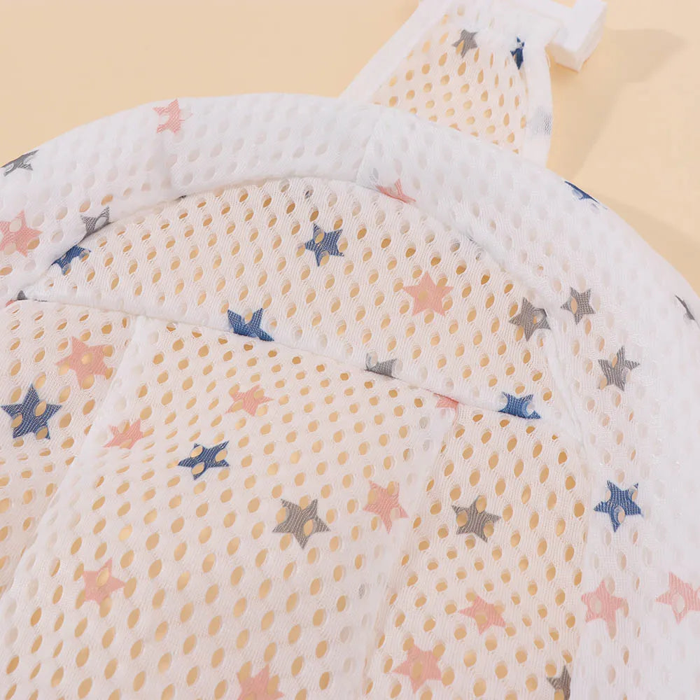 Comfortable Adjustable Baby Bathing Net Anti-slip Infant Bathtub Support Net Cross-shaped Newborn Shower Pillow Mat Baby Care