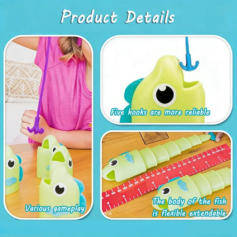 Fishing Battle Board Game Kid Fish Body Stretchable Long Short Competition Fun Family Party Interaction Social Table CreativeToy