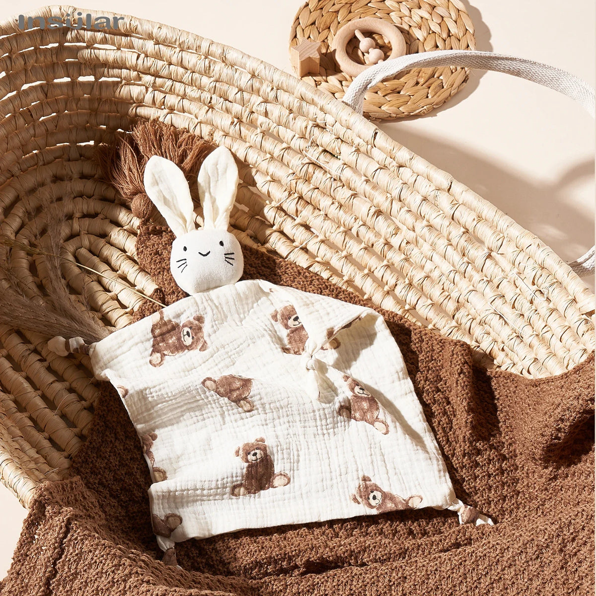 Baby Soothing Towel: Soft Rabbit Doll,Cotton Teether,Infant Comfort,Sleeping,Nursing, Cuddling Blanket Toys for Appeasing Babies