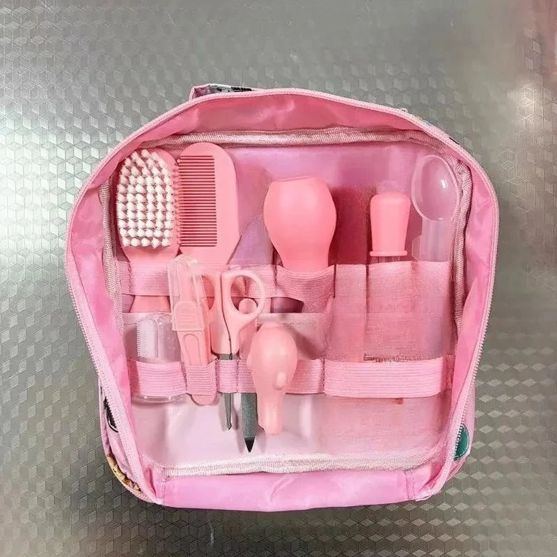 10 Pcs Safe Baby Grooming Kit Newborn Nail Hair Care Set Portable Infant Healthcare Kit with Storage Bag for Travel Home