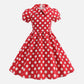 Girls' Dress French Short Sleeve Polka Dot Dress Holiday Children'S Summer Dress Lapel Blouse Dresses Kids Vintage Dresses