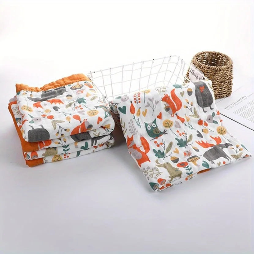 Cotton Baby Blankets Newborn 6-layer Muslin Cotton Gauze Soft Absorbent Swaddle Blankets Beds Shower Towel Breathable
