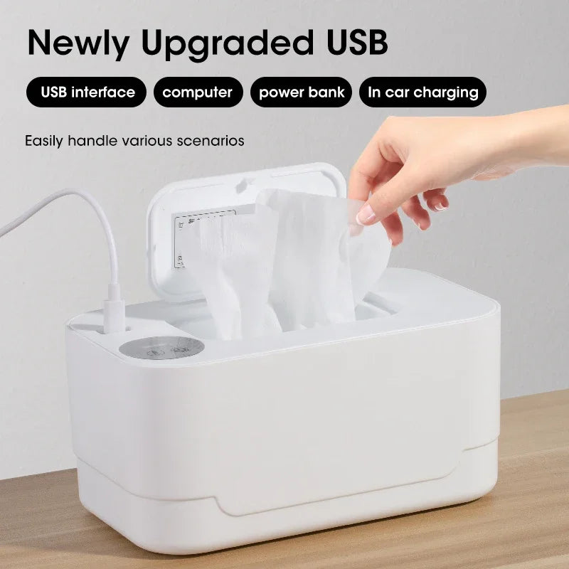 USB Baby Wet Wipe Warmer Tissue Heater Smart Polypropylene Wipes Heating Machine Cotton Towel for Baby Care