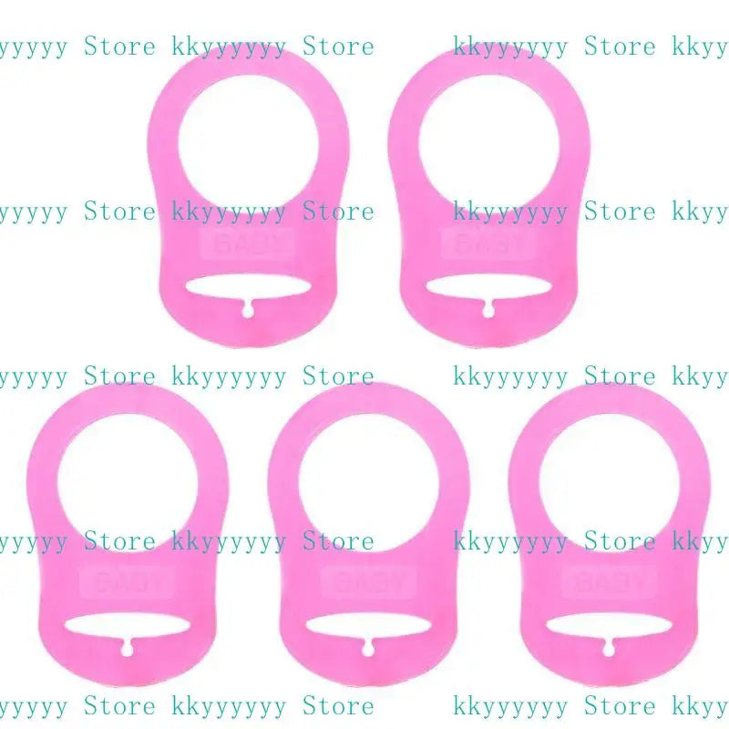 652F 5pc/set Dummy Pacifier Holder Clip Adapter Ring Button Pacifier Adapter Diy Baby Gift Accessories
