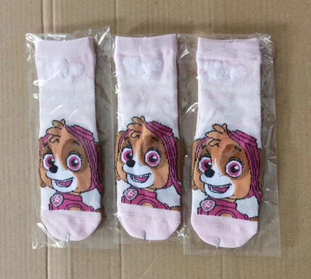 100% Genuine Paw Patrol 3Pairs Baby Spring Autumn Summer Knitted Socks Skye Everest Liberty Chase Marshall Rubble Rocky Age 3-7T