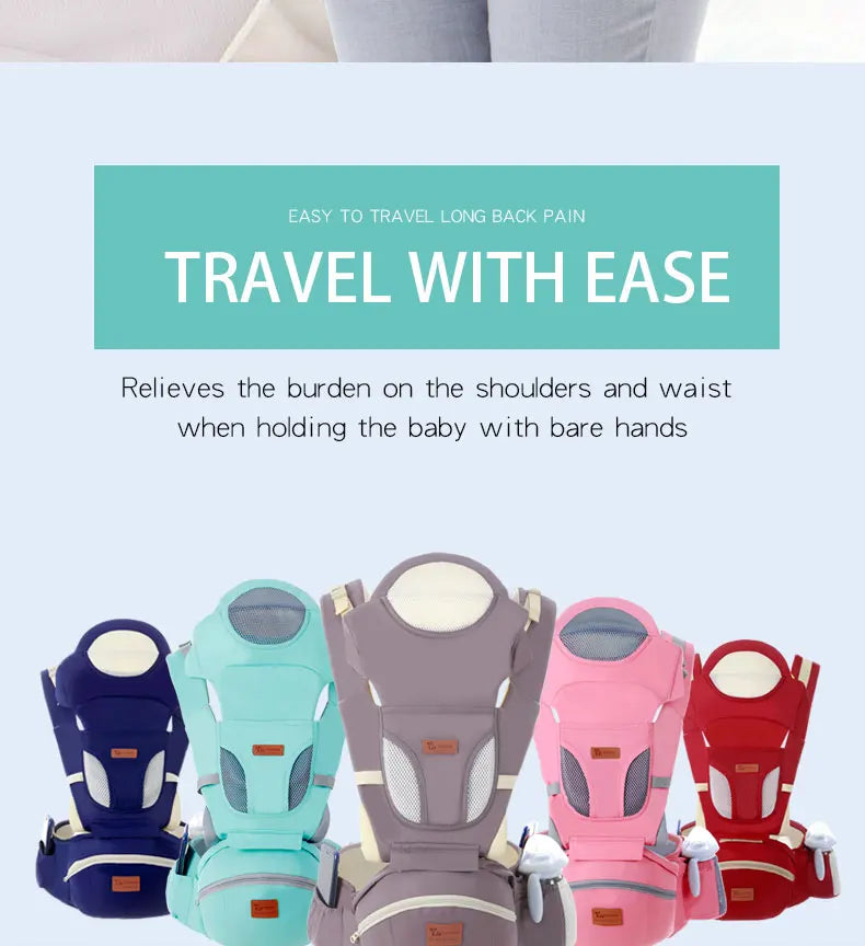 Ergonomic Baby Carrier 0-48M Baby Hipseat Carrier Front Facing Ergonomic Kangaroo Baby Wrap Sling for Baby Travel