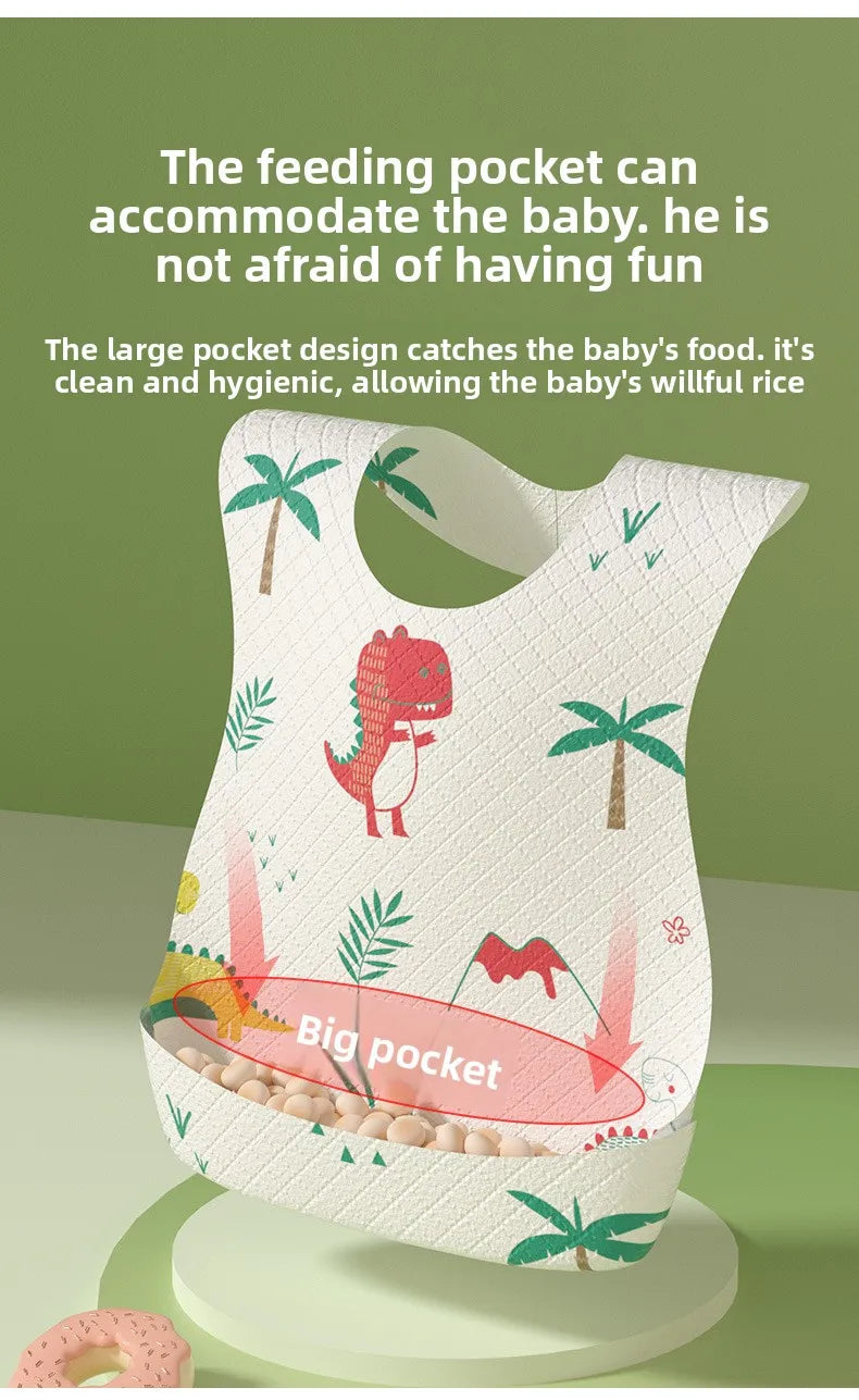 Children's Disposable Bib Independent Packaging Baby Food Pocket Baby Leave-in Saliva Towel Waterproof Bib