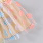 2024-07-27 Kids Girls Skirt Set Long Sleeve Embroidery Letters Sweatshirt with Flower Tulle Skirt 2-piece Outfit