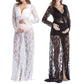Winter Coats Maternity Pregnant Women Shooting Photo Lace Long Dress Pregnant Women Front Open Casual Summer Dresses