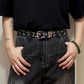 1PC New Fashion Luxury Belt Black Punk Accessories Blue Denim Girdle HipHop Y2k Star Hollowed Pin Buckle Waistband，For Men Women