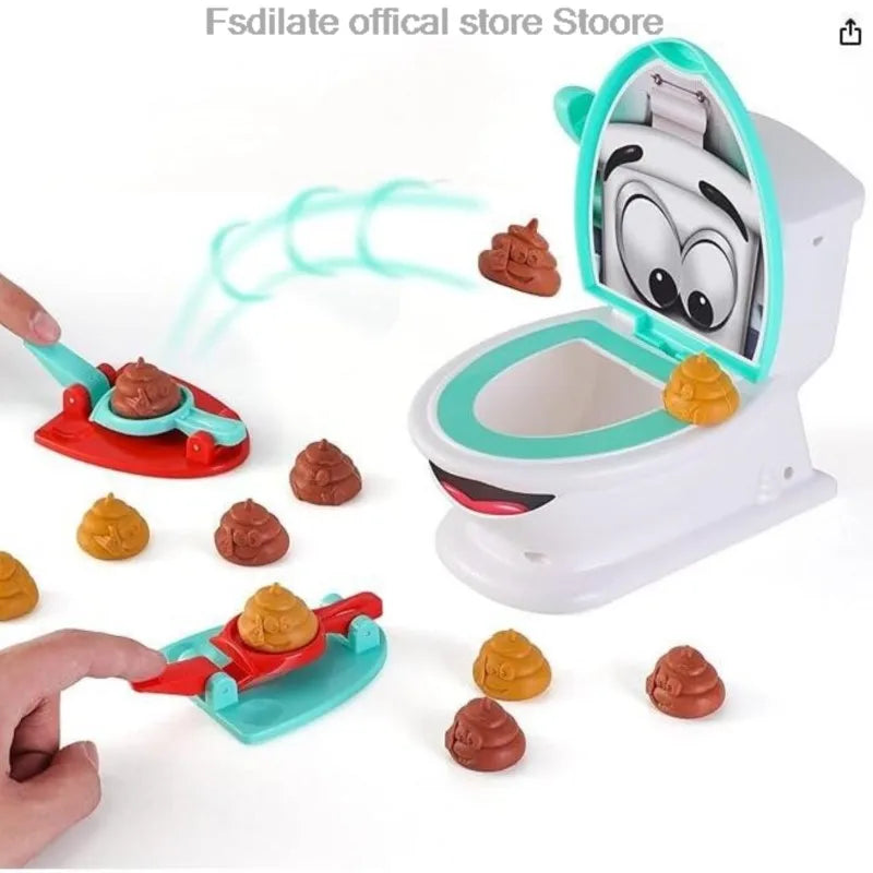 1Set Funny Poop Toilet Game Shooting Toys Prank Catapult Toys Interactive Tabletop Game Party Birthday Gift For Kids Adults 2024