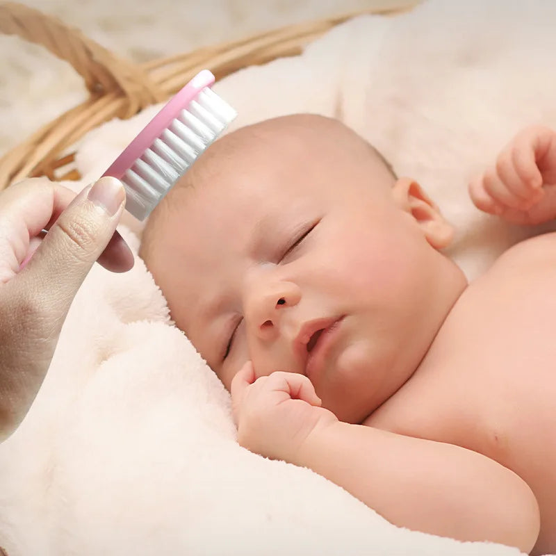 Baby Hairbrush Comb Portable Newborn Infant Toddlers Soft Hair Brush Head Massager Comb Set Baby Kid Hair Care Supplies
