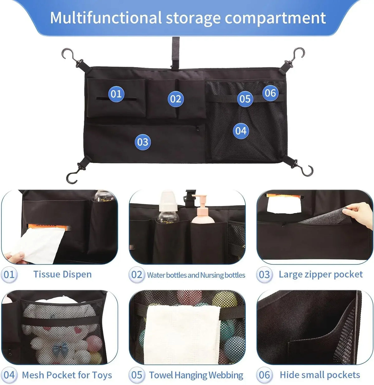 Stroller Wagon Cargo Net, Wagon Accessories Organizer Compatible with WONDERFOLD W-Series Models, Large Capacity Mesh Cargo Stor