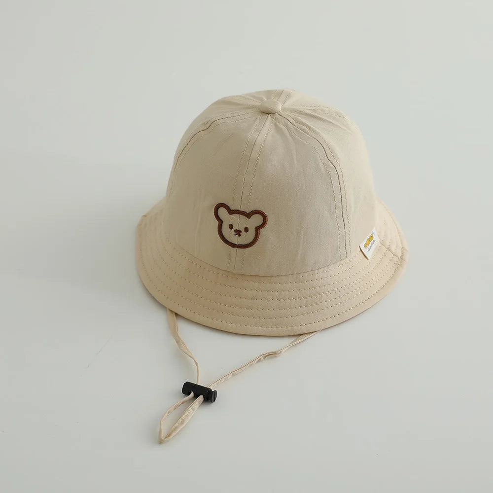 Cute Bear Baby Bucket Hats Korean Boy Girl Summer Uv Protection Fisherman Caps Kids Outdoor Sunshade Panama Basin Caps