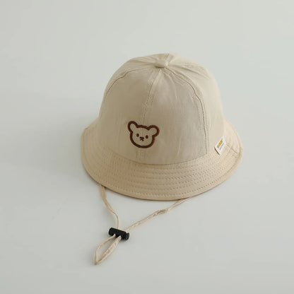 Cute Bear Baby Bucket Hats Korean Boy Girl Summer Uv Protection Fisherman Caps Kids Outdoor Sunshade Panama Basin Caps
