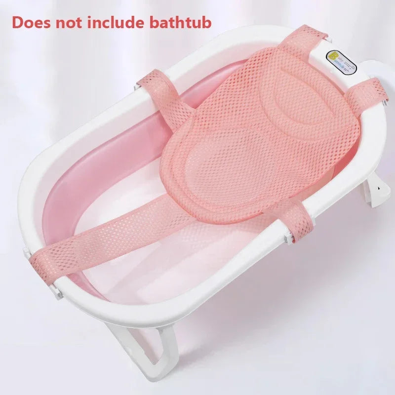 Baby Bath Net Mat Bathtub Cross-shaped Newborn Adjustable Bathtub Pillow Seat Cushion Anti-slip Shower Cradle Bed Seat