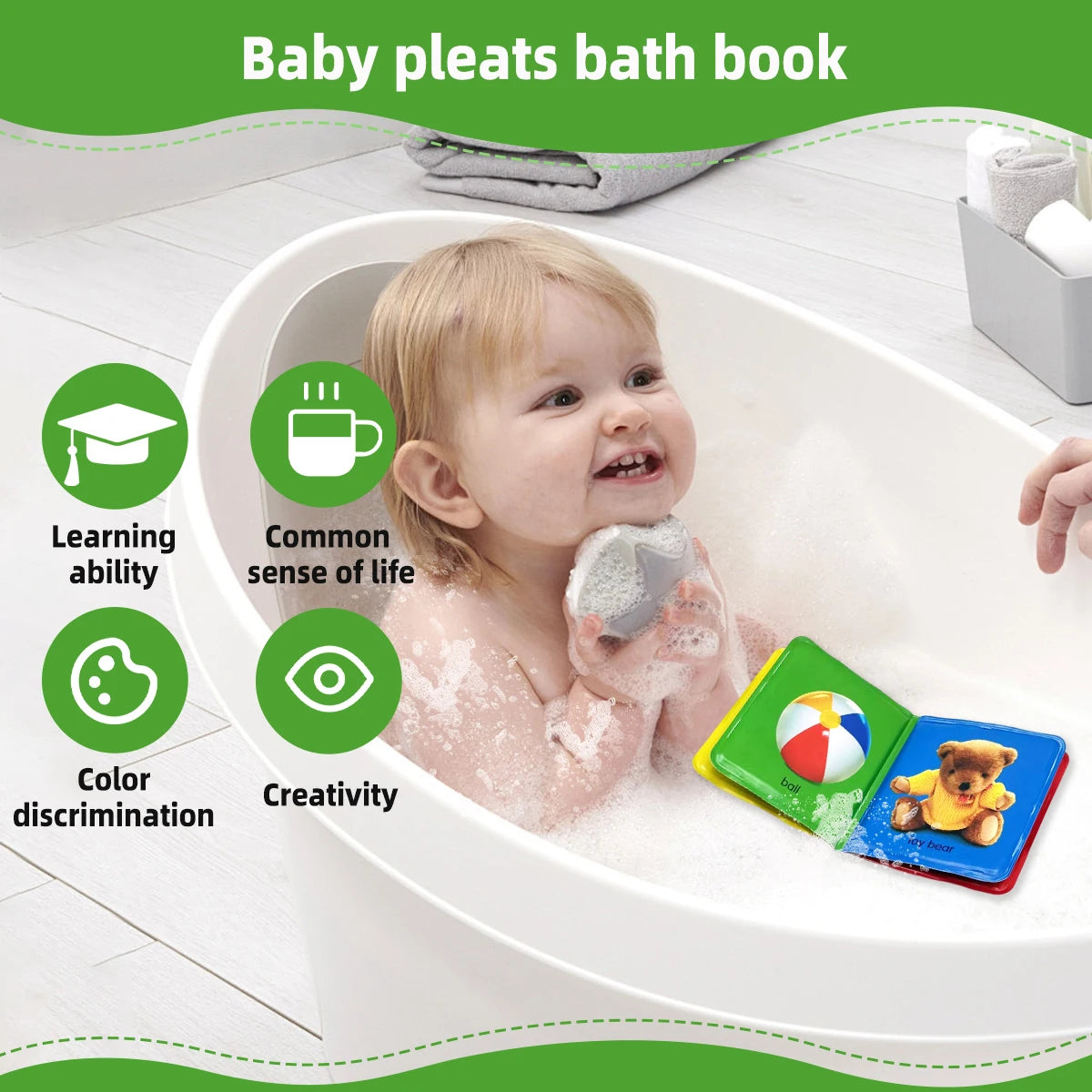 Floating Baby Bath Books for Baby,Kids Learning Bath Toys,Waterproof Bathtime Toys for Toddlers,Educational Infant Bath Toys.