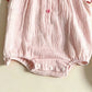 0-2Y 2026 Summer Baby Girls BodySuit Cotton Strawberry Gauze Infant Romper and Headband Cute and Soft Toddler Jumpsuit