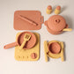 Kids Pretend Play Kitchen Toys, Food-Grade Silicone Dish Set, Realistic Mini Cooking Toys with Bowls, Plates, Pots for Toddlers