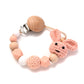 New Baby Wooden Pacifier Clip Wood Crochet Rabbit Teething Soother Chain For Nursing Chew Toy Baby Dummy Holder Chain BPA Free