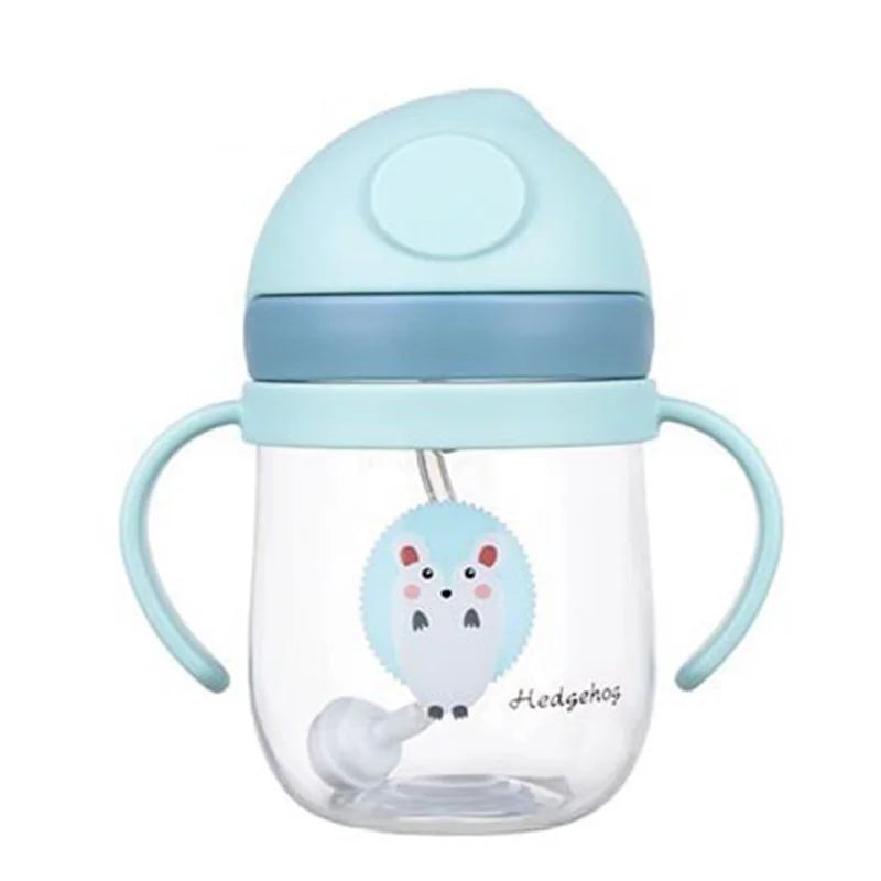 MAMIJOY  BY01 250ML Kids Water Sippy Cup Baby Feeding Cup with Straws Leakproof Water Bottle Outdoor Portable Children's Cups