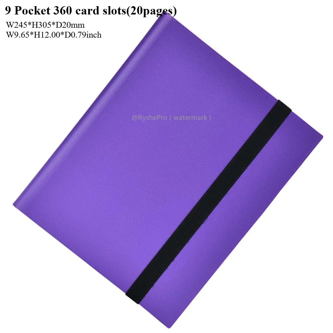 Card Binder with 9 Pocket Trading Card Album Display Binder 360 Side Loading Pocket Holder for TCG Yugioh MTG Game Card Book