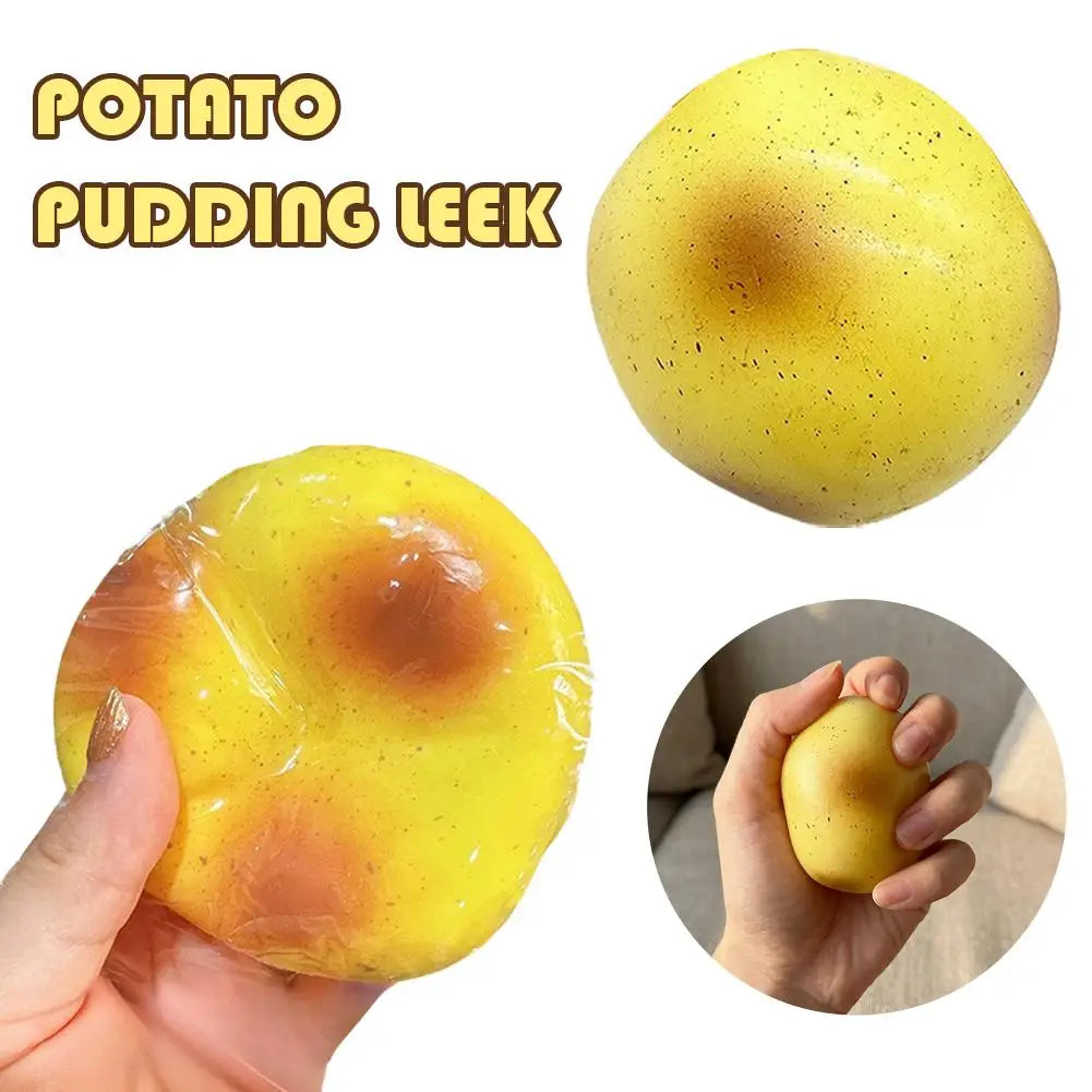 Potato Pudding Squishy Stress Ball Realistic Slow-Rise Fidget Toy Soft Stretchy Squeeze Toy for Anxiety Relief/ADHD/Kids/Adults