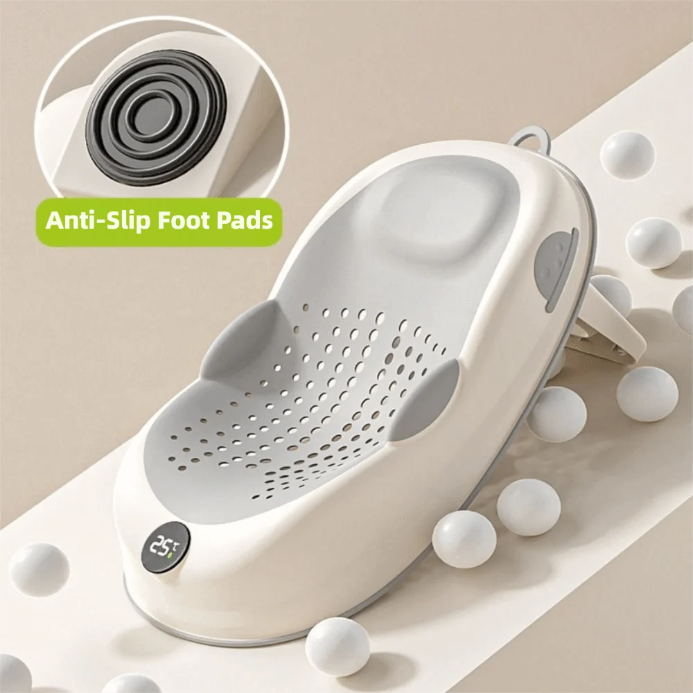 Temperature Sensing Bath Seat Mat Support Structure Mesh Material Baby Bath Net Comfortable Easy to Use Bath Rack Infant Care