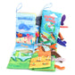 Baby 8 Page Tail Cloth Book Cartoon Animals Touch And Feel Infant Soft Books Development Interactive Early Education Toys